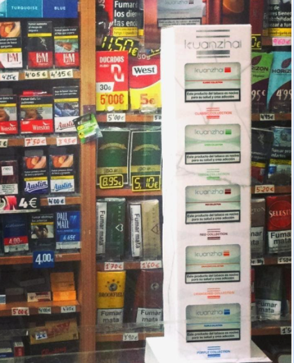 El tabaco calentado “KUANZHAI”  salió oficialmente a la venta en España